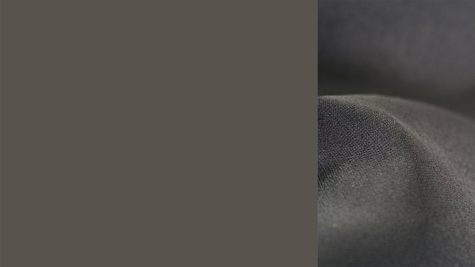 Farbkachel in basaltgrau, daneben ein farblich passender Stoff